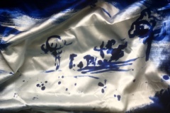 Painted cotton satin wall piece